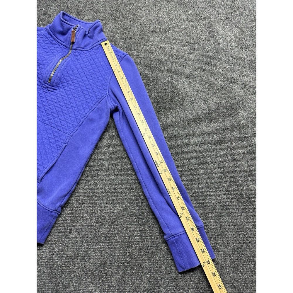 LL Bean Sweatshirt Womens XS Purple 1/4 Zip Pullover Quilted Kangaroo Pocket - Picture 9 of 10